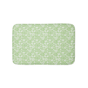 Girly Mint Green Tropical Flowers Spring Garden Badmat
