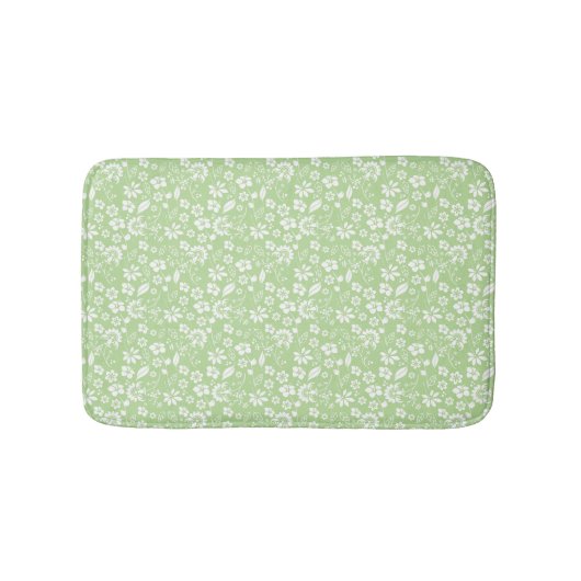 Girly Mint Green Tropical Flowers Spring Garden Badmat (Voorkant)