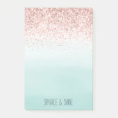 Girly Mint Ombre Glam Pink Glitter Post-it® Notes (Voorkant)