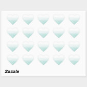Girly Mint Ombre Waterverf Hart Sticker (Vel)