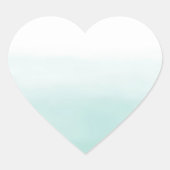 Girly Mint Ombre Waterverf Hart Sticker (Voorkant)