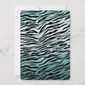 Girly Mint Ombre Zwart Zebra Print Kaart (Achterkant)