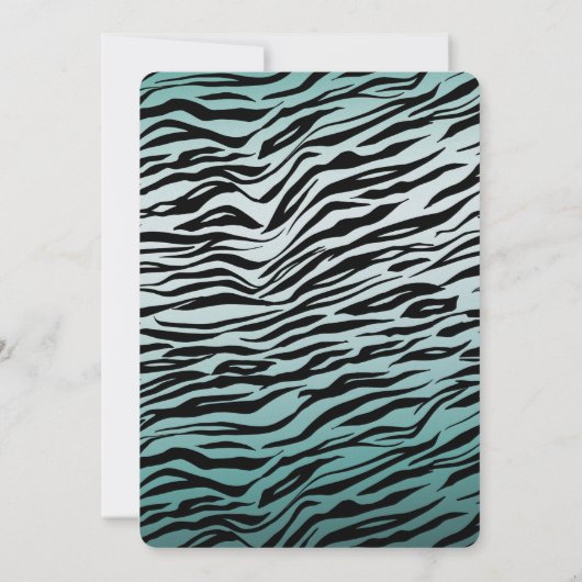 Girly Mint Ombre Zwart Zebra Print Kaart (Achterkant)