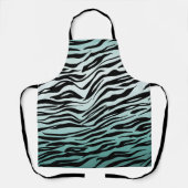 Girly Mint Ombre Zwart Zebra Print Schort (Voorkant)