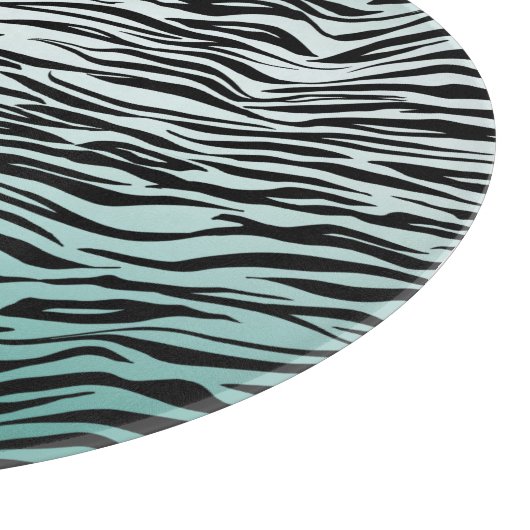 Girly Mint Ombre Zwart Zebra Print Snijplank (Hoek)