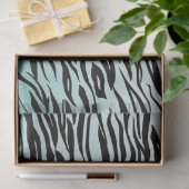 Girly Mint Ombre Zwart Zebra Print Tissuepapier (Geschenk)
