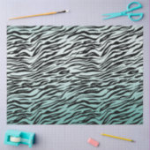 Girly Mint Ombre Zwart Zebra Print Tissuepapier (Craft)
