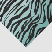 Girly Mint Ombre Zwart Zebra Print Tissuepapier (Detail)