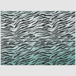 Girly Mint Ombre Zwart Zebra Print Tissuepapier