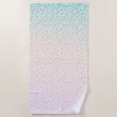 Girly Mint Perzik Roze Paarse Witte Luipaard Print Strandlaken (Voorkant)