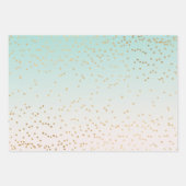 Girly Mint Pink Lavender Ombre Gold Glam Inpakpapier Vel (Voorkant 3)