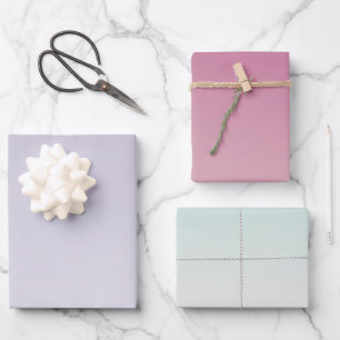 Girly Mint Pink Lavender Ombre Inpakpapier Vel