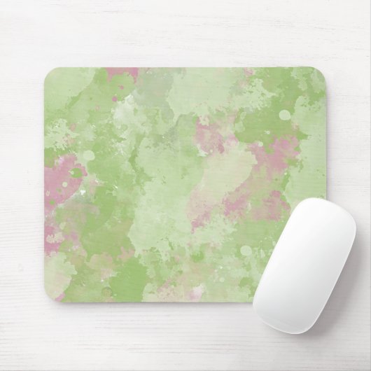 Girly Mint Roze Abstracte waterverf Muismat (Met muis)