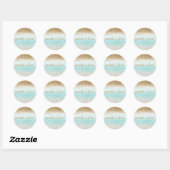 Girly Mint Waterverf Ombre Gold Glitzy Glitter Ronde Sticker (Vel)