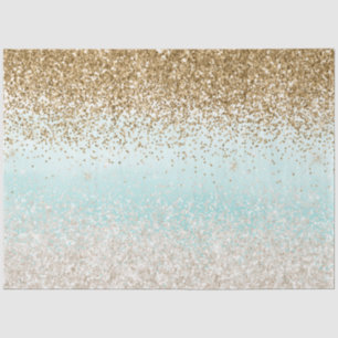 Girly Mint Waterverf Ombre Gold Glitzy Glitter Tissuepapier