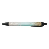 Girly Mint Waterverf Ombre Gold Glitzy Glitter Zwarte Inkt Pen (Bodem)