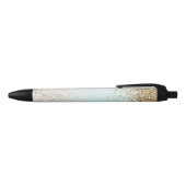 Girly Mint Waterverf Ombre Gold Glitzy Glitter Zwarte Inkt Pen (Bovenkant)