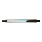 Girly Mint Waterverf Ombre Gold Glitzy Glitter Zwarte Inkt Pen (Achterkant)