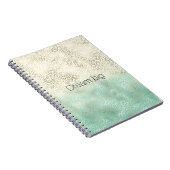 Girly Mint Waterverf Ombre Gold Leopard Print Notitieboek (Rechterzijde)