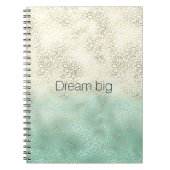 Girly Mint Waterverf Ombre Gold Leopard Print Notitieboek (Voorkant)