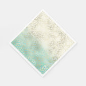 Girly Mint Waterverf Ombre Gold Leopard Print Servet (Hoek)