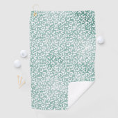 Girly Mint White Leopard Print Golfhanddoek (Insitu)