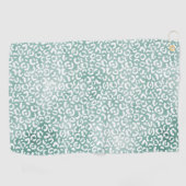 Girly Mint White Leopard Print Golfhanddoek (Horizontaal)