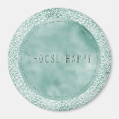 Girly Mint White Leopard Print Magneet (Voorkant)