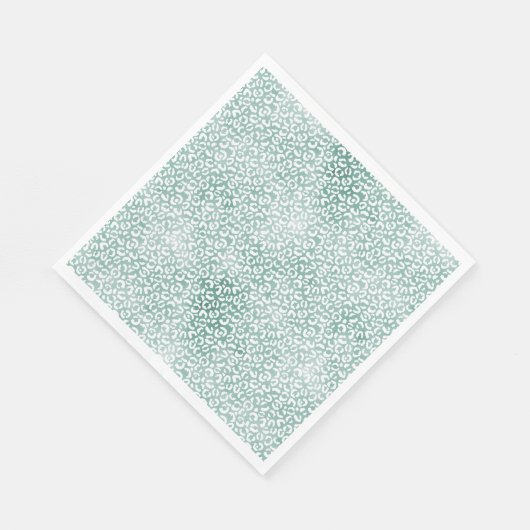 Girly Mint White Leopard Print Servet (Hoek)