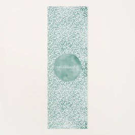 Girly Mint White Leopard Print Yogamat