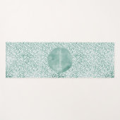 Girly Mint White Leopard Print Yogamat (Voorkant (horizontaal))