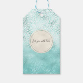 Girly Mint Witte Glam Luipaard Print Cadeaulabel (Voorkant)