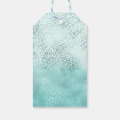 Girly Mint Witte Glam Luipaard Print Cadeaulabel (Achterkant)