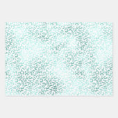 Girly Mint Witte Glam Ombre Luipaard Print Inpakpapier Vel (Voorkant)