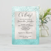 Girly Mint Witte Glam Ombre Luipaard Print Kaart (Staand voorkant)
