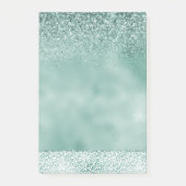 Girly Mint Witte Luipaard Print Glitter Post-it® Notes (Voorkant)