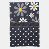 Girly Mod Daisies en Polka Dots Theedoek (Verticaal)