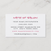 Girly Mod Roze Lipstick Make-up Artiest Visitekaartje (Achterkant)