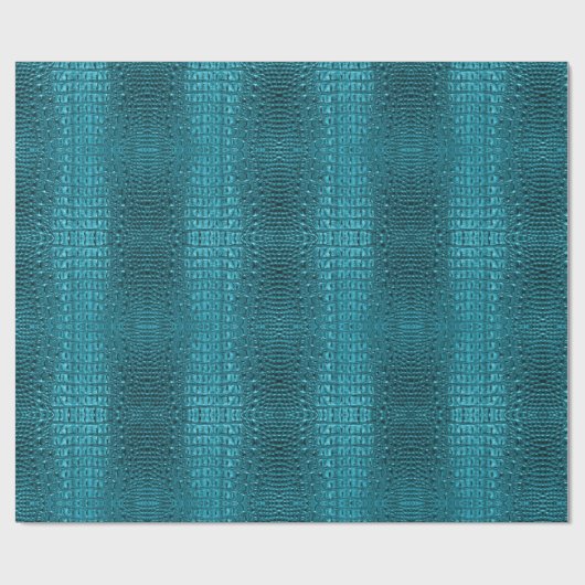 girly mode turquoise blauw alligatorleer cadeaupapier (Vlak)