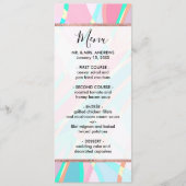 Girly Modern Abstract geometrisch patroon Menu (Voorkant)