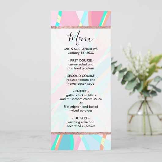 Girly Modern Abstract geometrisch patroon Menu (Staand voorkant)