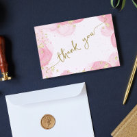 Girly Modern Abstract Roze Ink Faux Gold Glitter