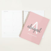Girly Modern Blush Pink Monogram naam 2023 Planner (Display)