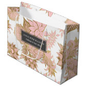 Girly Modern Blush Pink White Gold Floral Groot Cadeauzakje (Voorkant Gekanteld)