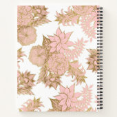 Girly Modern Blush Pink White Gold Floral Notitieboek (Achterkant)