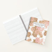 Girly Modern Blush Pink White Gold Floral Notitieboek (Binnen)