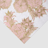 Girly Modern Blush Pink White Gold Floral Tissuepapier (Detail)