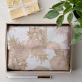 Girly Modern Blush Pink White Gold Floral Tissuepapier (Geschenk)