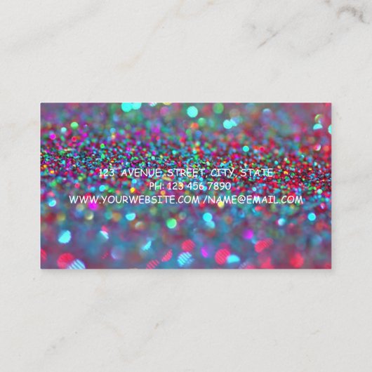 Girly Modern Bokeh High Hiel Visitekaartje (Achterkant)