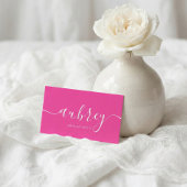 Girly Modern Calligraphy Pink Visitekaartje